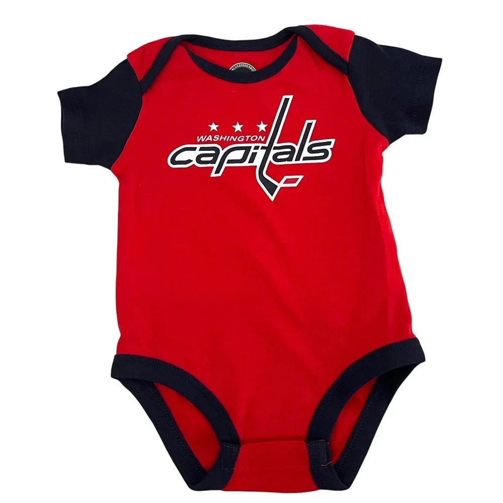 Washington Capitals NHL Hockey Team Bodysuit Boys 6-9 Months 3 PC Set New